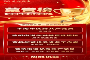 党建赋能 红色荣光 | 佰利乐纸业党委佳绩频传